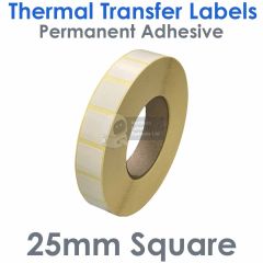 Labels 25mm square thermal transfer