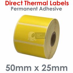 Yellow mobile printer labels 50mm x 25mm