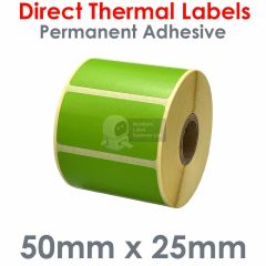 Green mobile printer labels 50mm x 25mmm