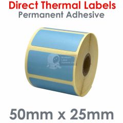 Blue mobile printer labels 50mm x 25mm