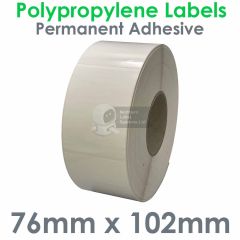 76mm x 102mm polypropylene labels