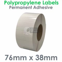 Waterproof polypropylene labels 76mm x 38mm