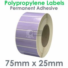 Polypropylene labels lilac 75mm x 25mm