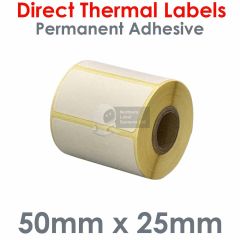 50mm x 25mm direct thermal polypropylene labels 300 per roll