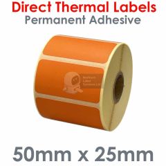 Orange mobile label printer labels 50mm x 25mm