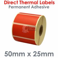 Red mobile label printer labels 50mm x 25mm